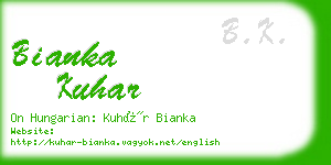 bianka kuhar business card